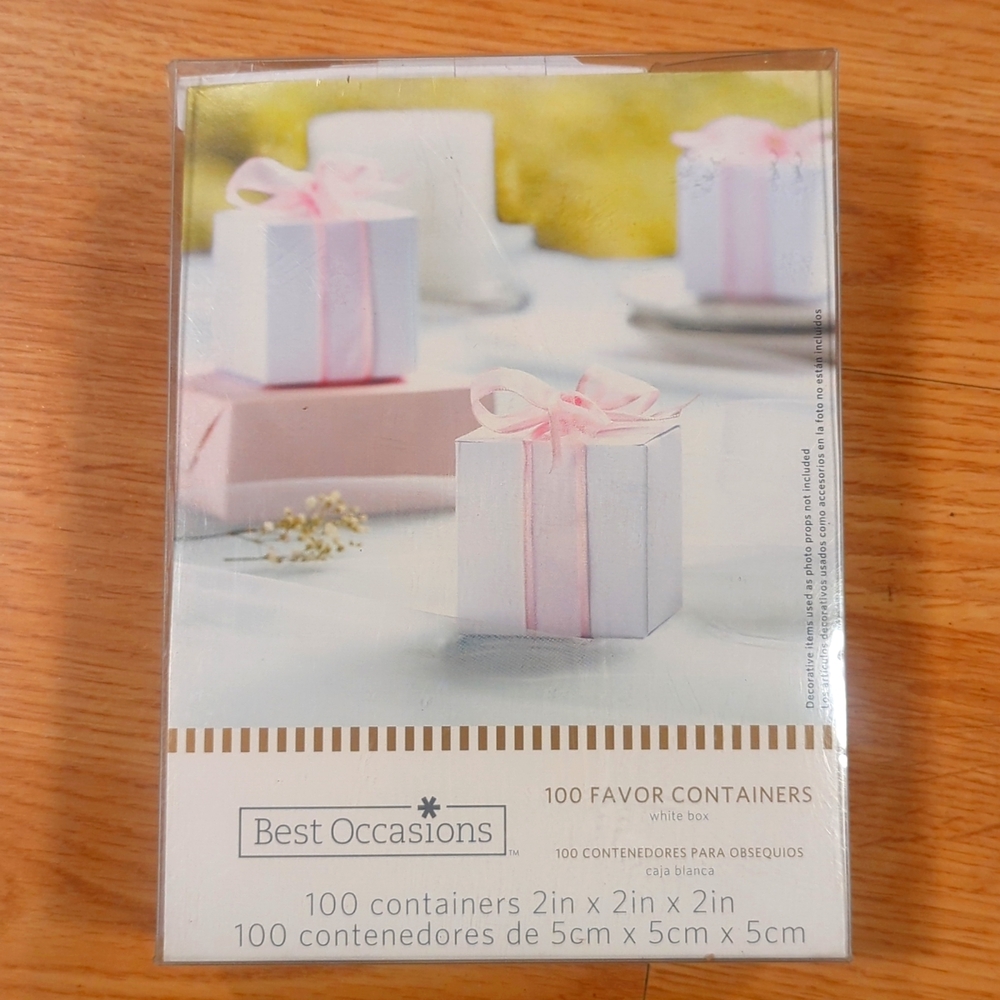 White Favor Boxes for Wedding, Party, Halloween 100 Boxes New in Box